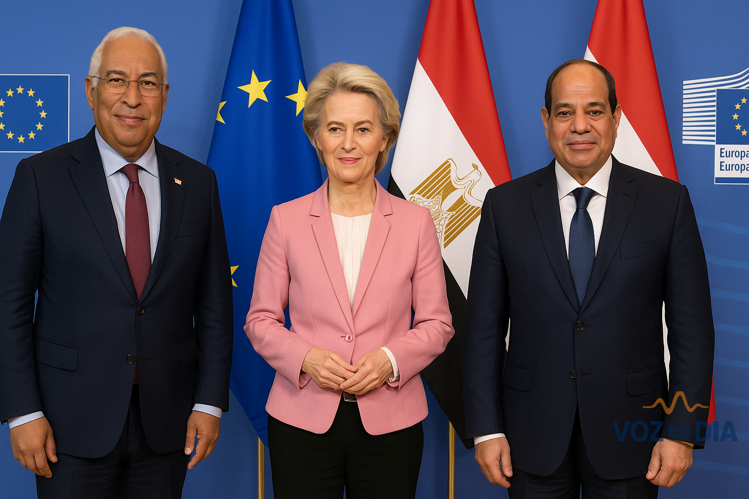 Cimeira UE–Egito em Bruxelas com António Costa e Ursula von der Leyen