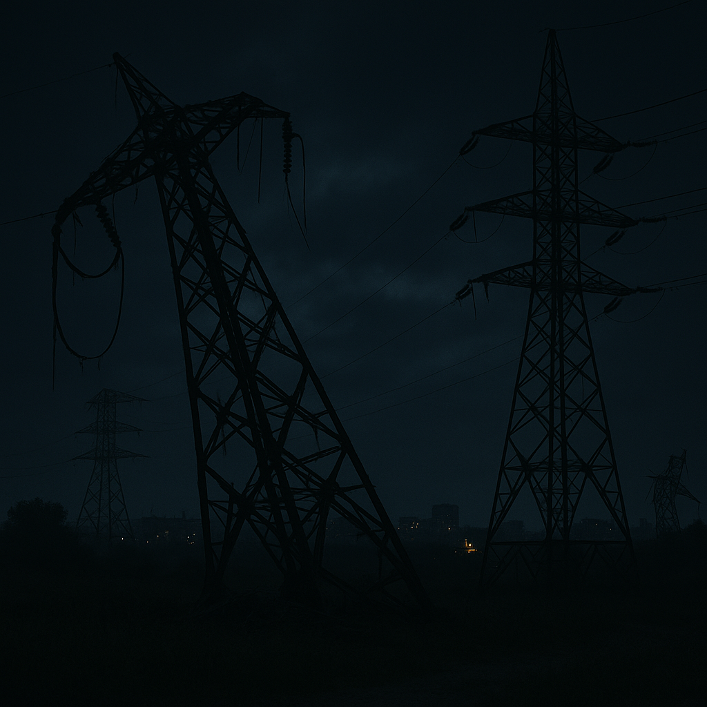 danos nas redes elétricas em Belgorod