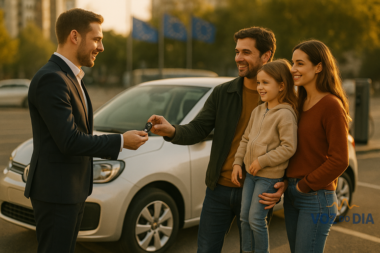 Leasing social para EV na UE, entrega de chaves a família