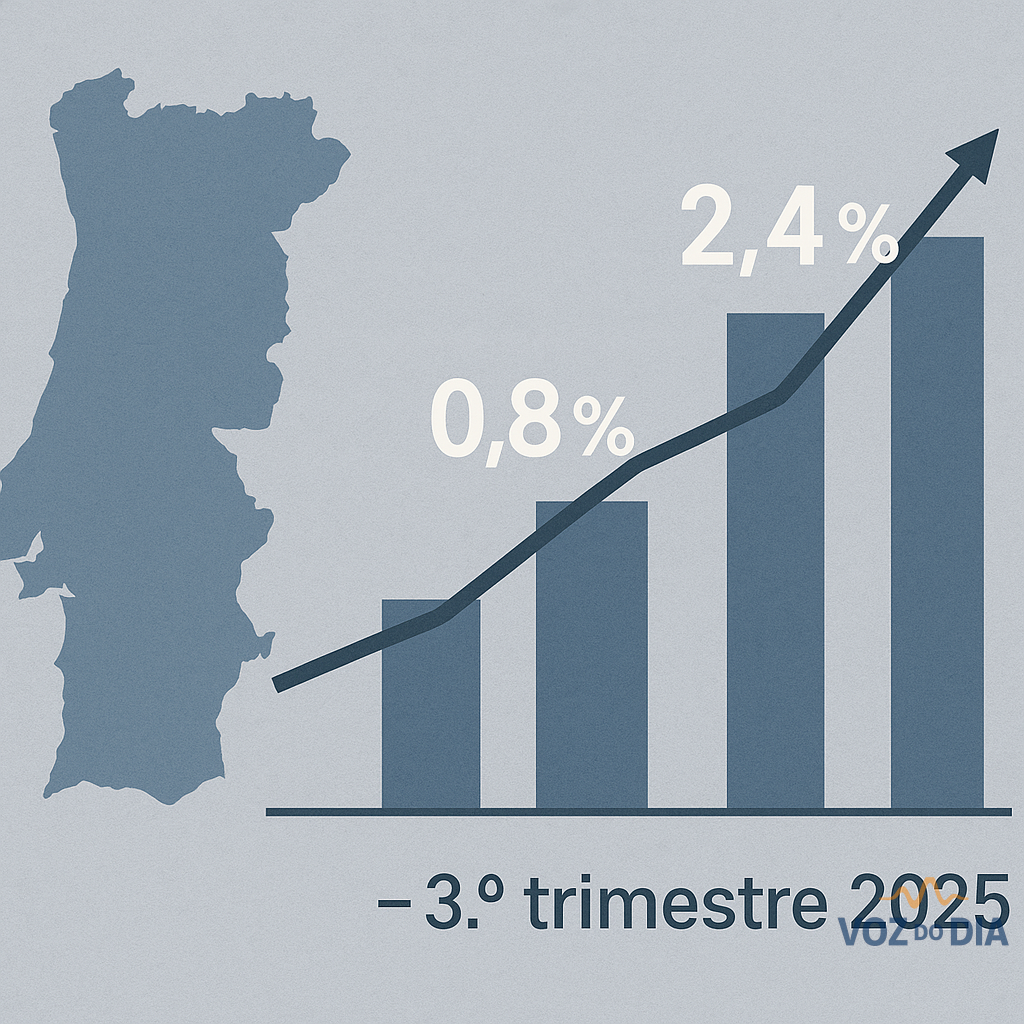 PIB de Portugal cresceu 2,4% no 3.º trimestre, segundo o INE
