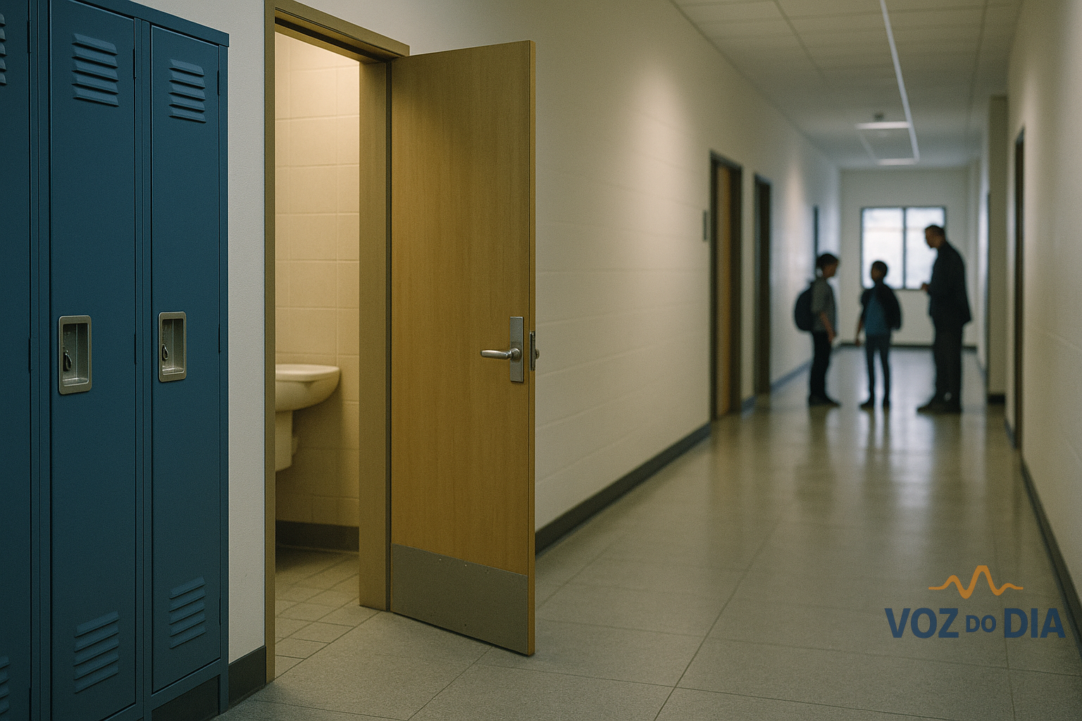 Corredor de escola em Viseu após acidente em escola de Viseu com menino de 9 anos