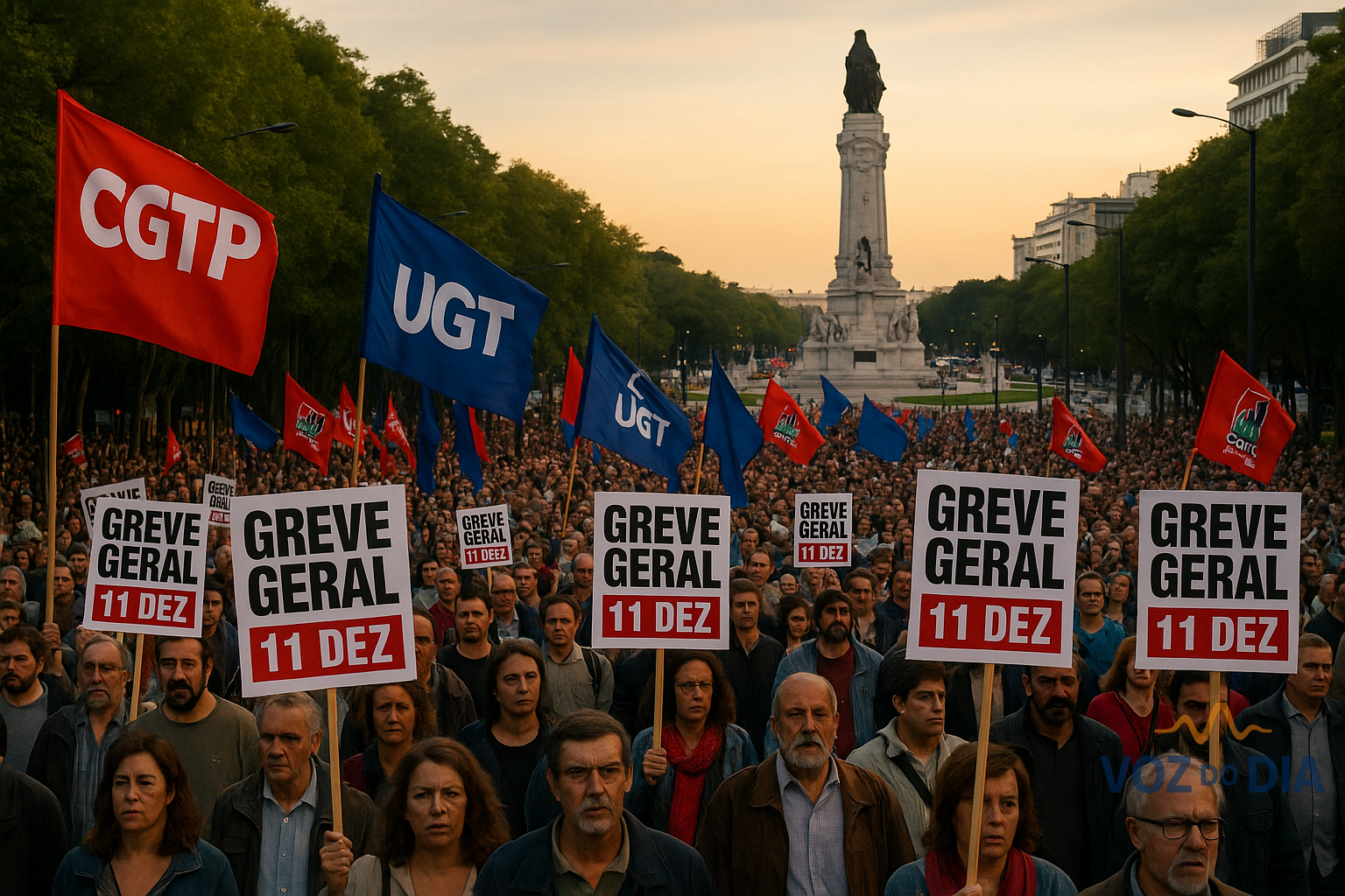 Greve geral 11 de dezembro anunciada por CGTP e UGT em Lisboa